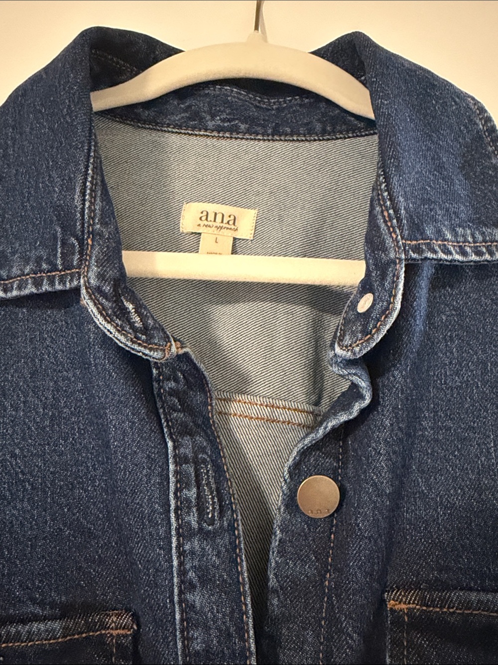 a.n.a Dark Blue Denim Oversized Jacket Shacket - Picture 2 of 2